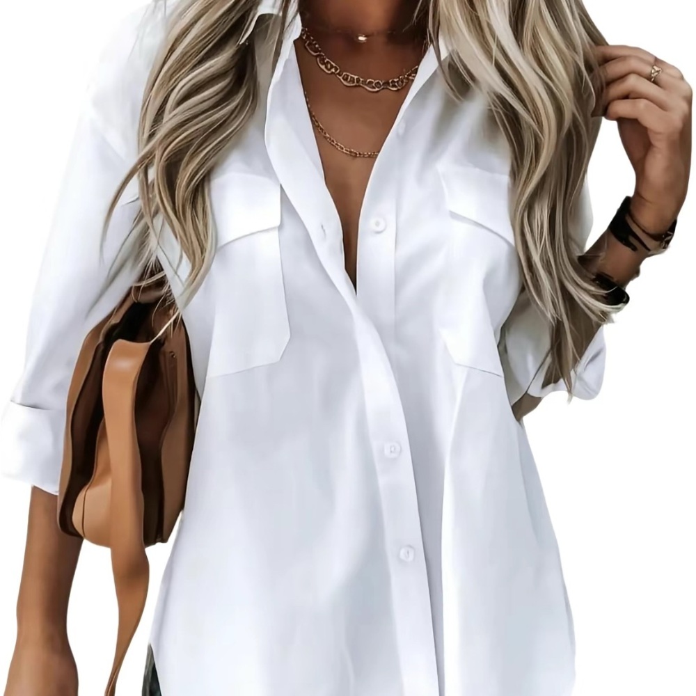 Classic White Women's Button-Up Shirt